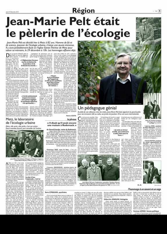 Jean-Marie Pelt était le pèlerin de l'écologie