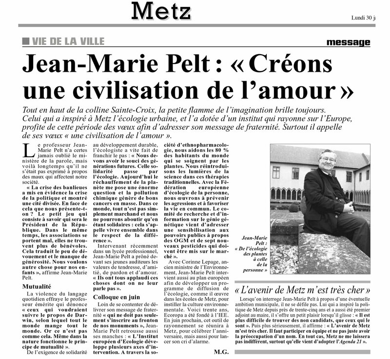 Jean-Marie Pelt : Créons une civilisation de l'amour