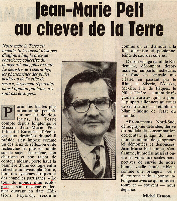 Jean-Marie Pelt au chevet de la Terre