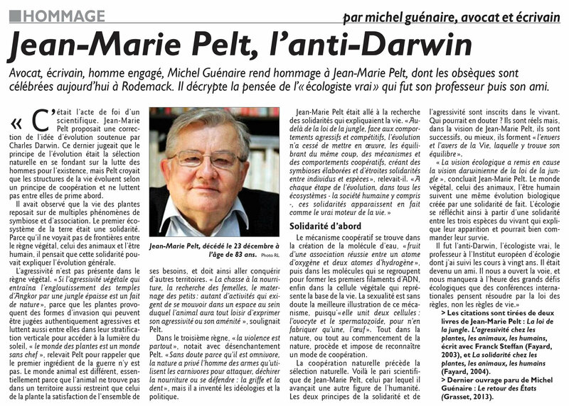 Jean-Marie Pelt, l'anti-Darwin